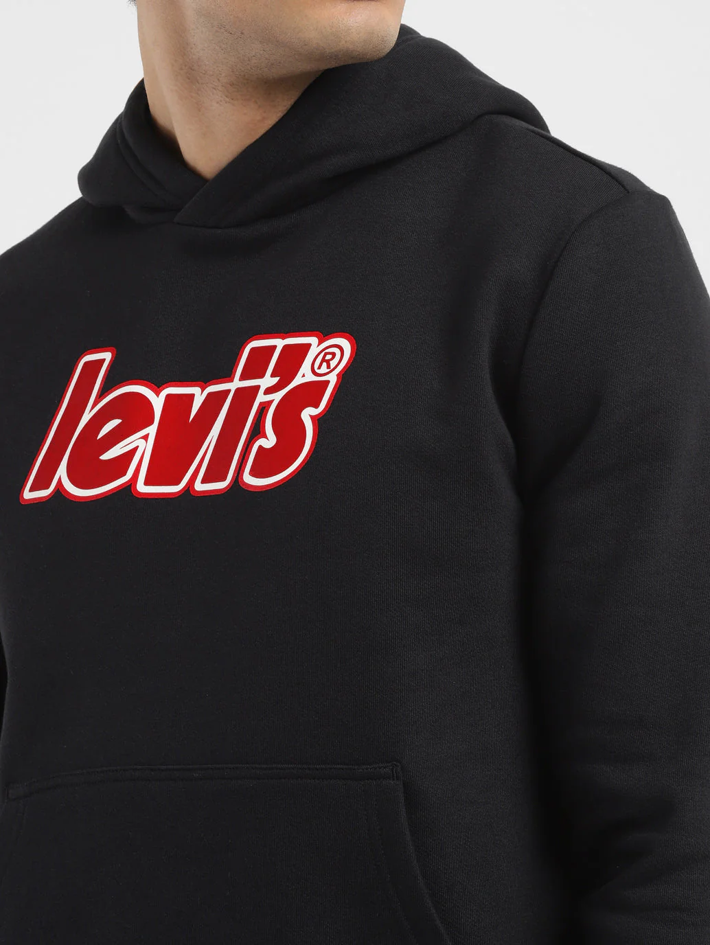 Men's Brand Logo Black Hooded Sweatshirt - Image 5