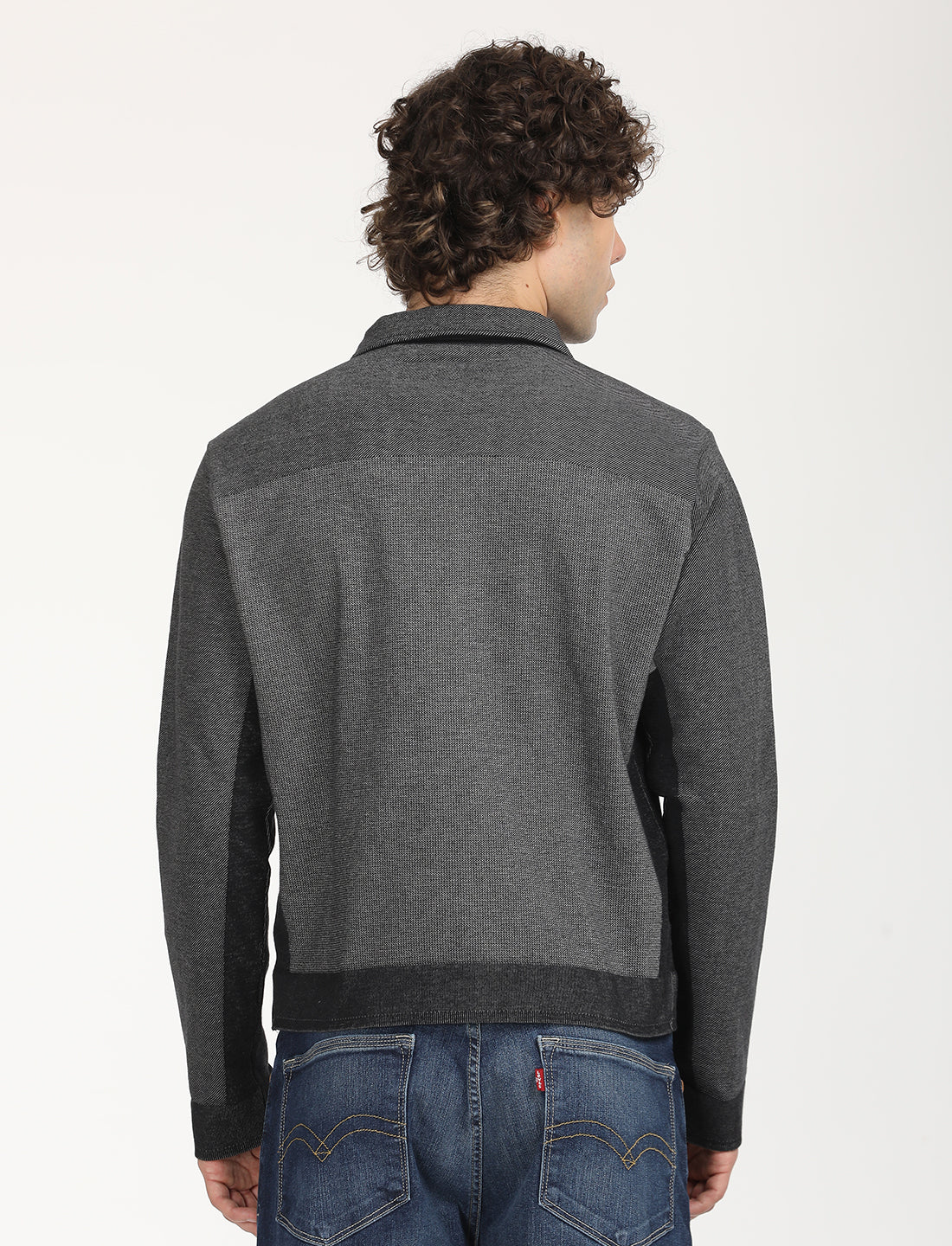 Men's Solid Black Jacket - Image 2