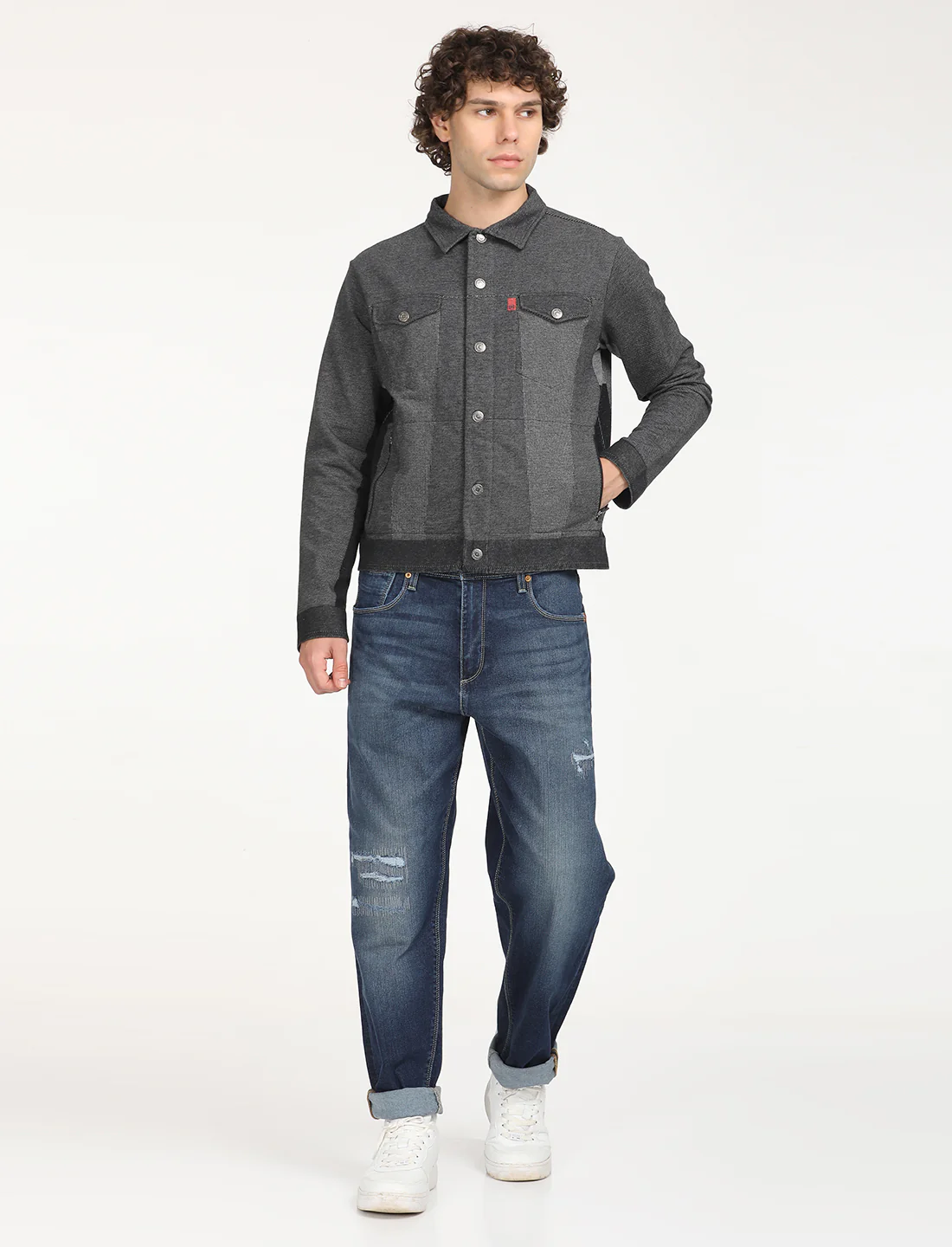Men's Solid Black Jacket - Image 7