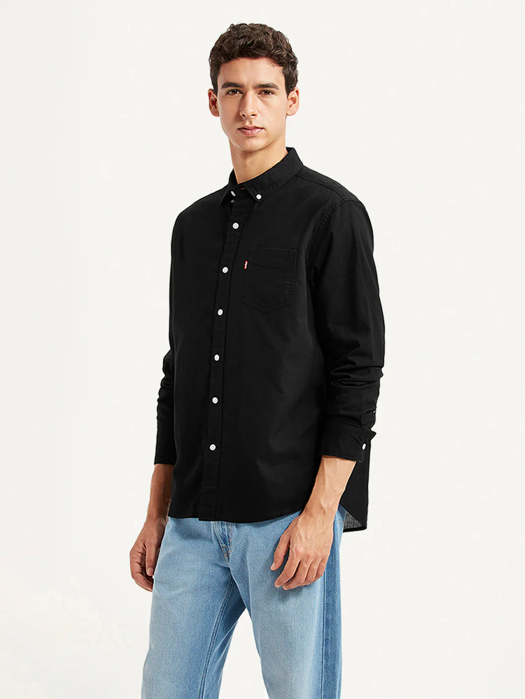 Men's Solid Black Slim Fit Shirt - Image 5