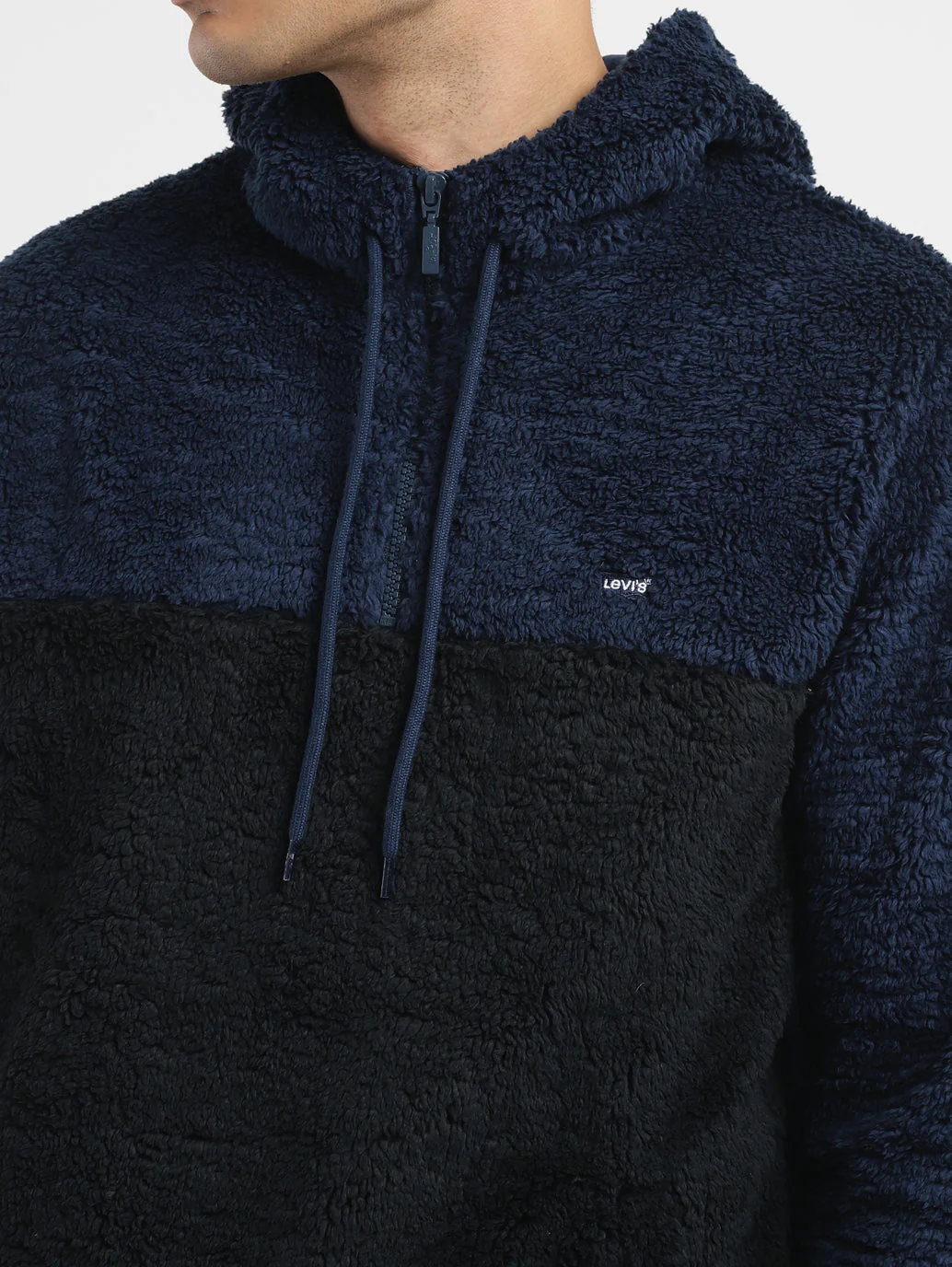 Men's Solid Blue Hooded Sweatshirt - Image 5