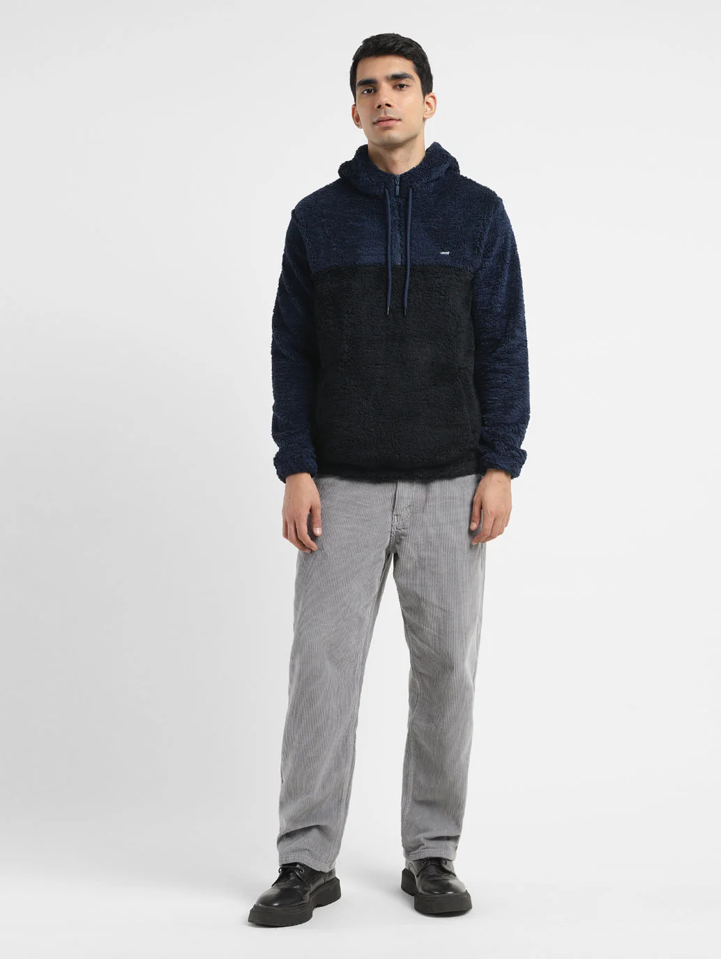 Men's Solid Blue Hooded Sweatshirt - Image 6