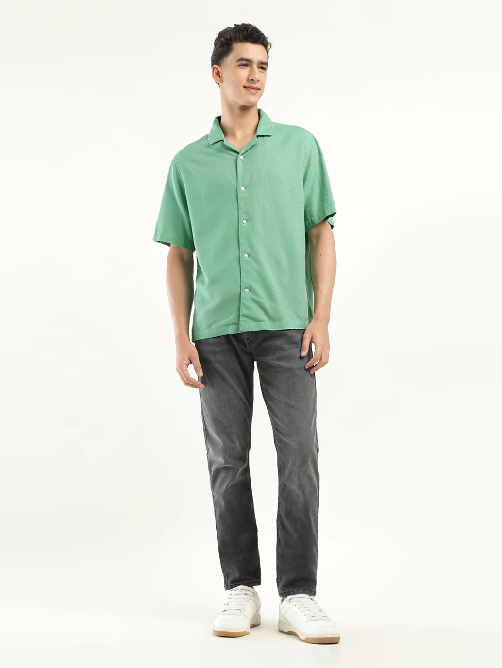 Men's Solid Camp Collar Shirt - Image 6