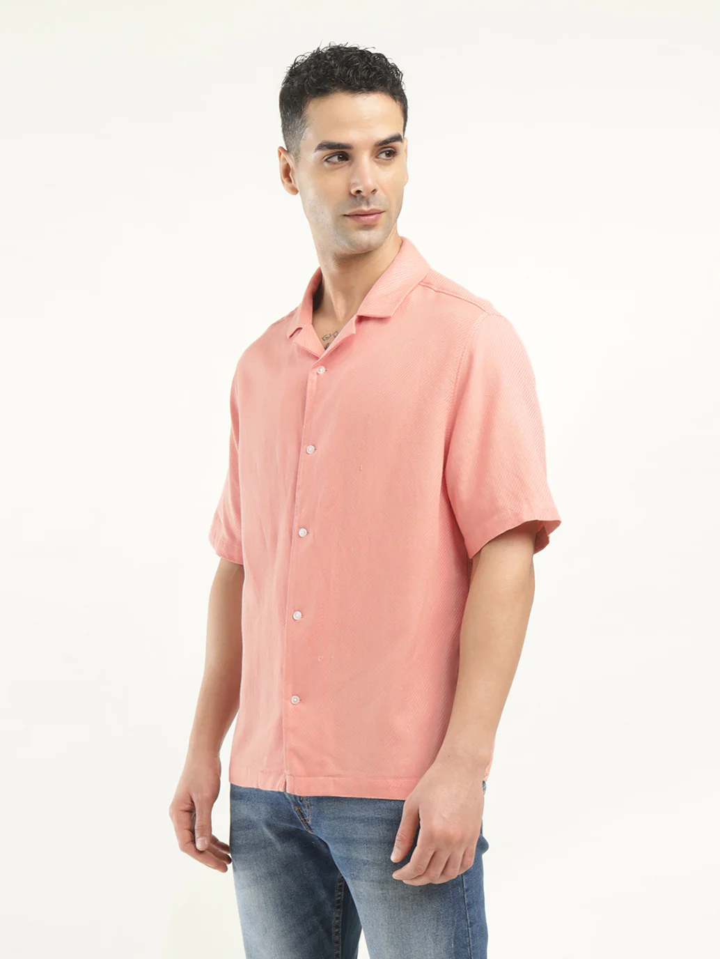 Men's Solid Camp Collar Shirt - Image 5