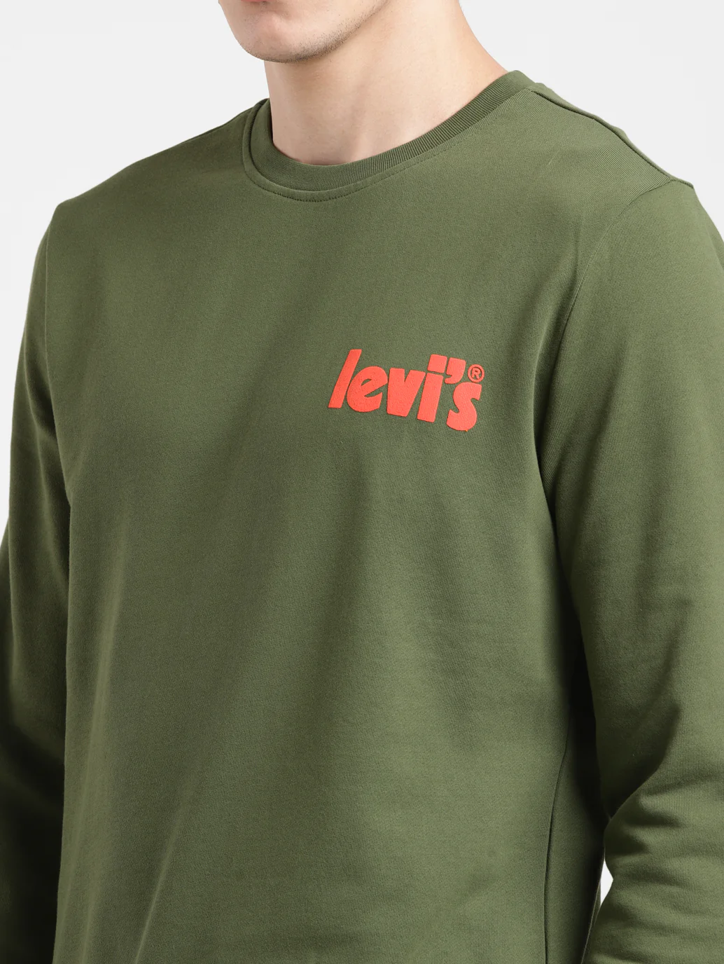 Men's Solid Green Crew Neck Sweatshirt - Image 7