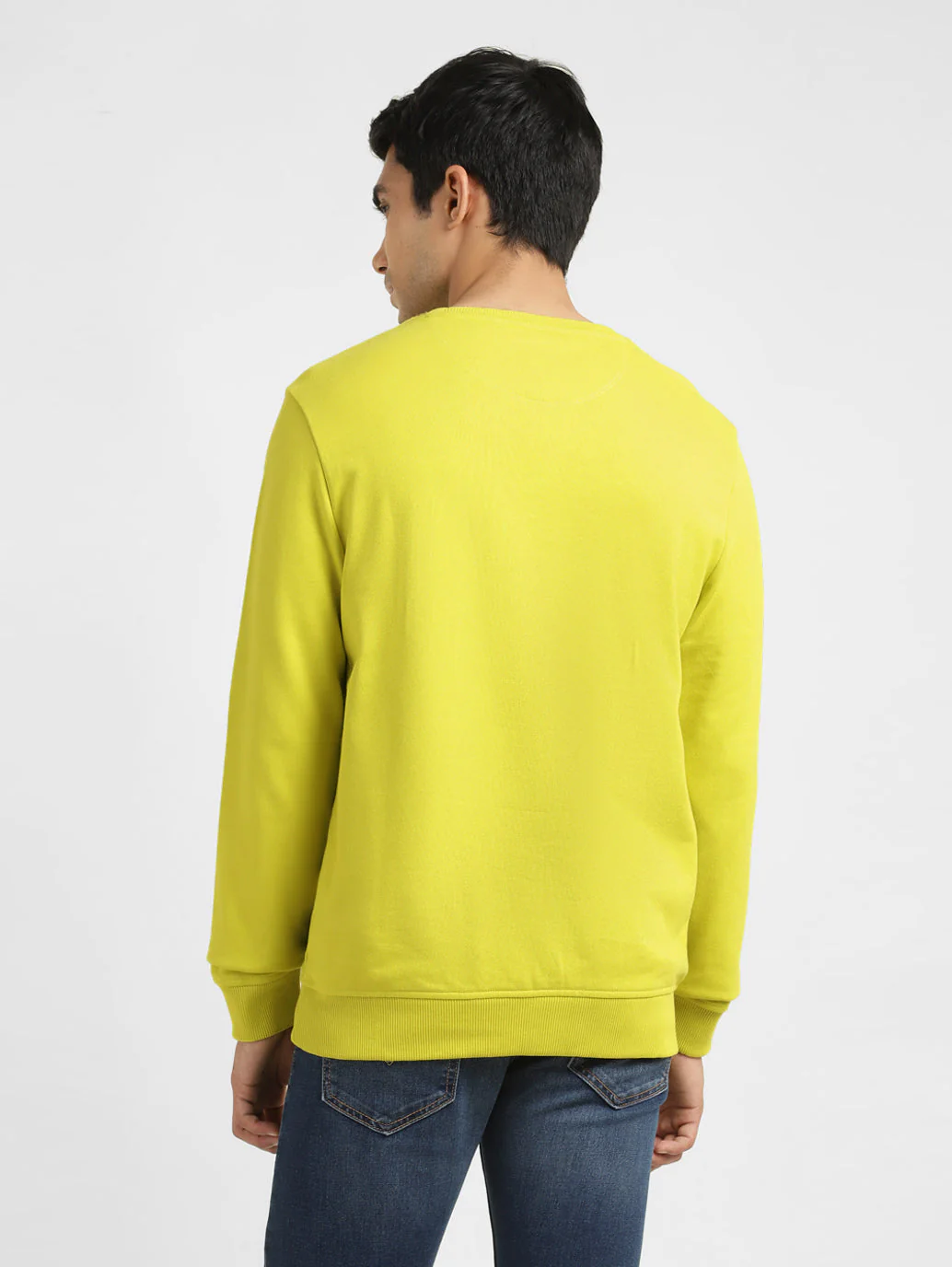 Men's Solid Green Crew Neck Sweatshirt - Image 3