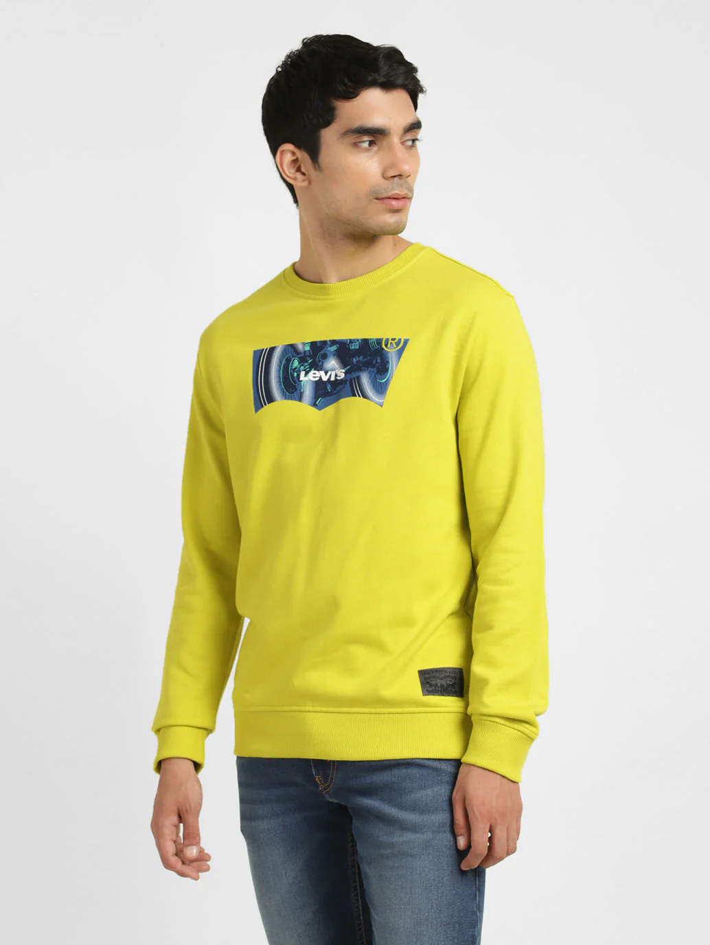 Men's Solid Green Crew Neck Sweatshirt - Image 4
