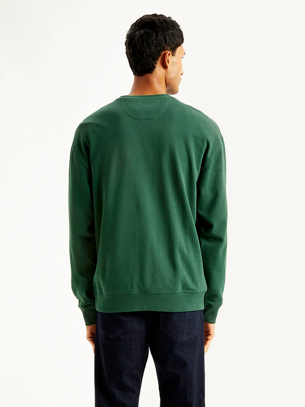 Men's Solid Green Crew Neck Sweatshirt - Image 3