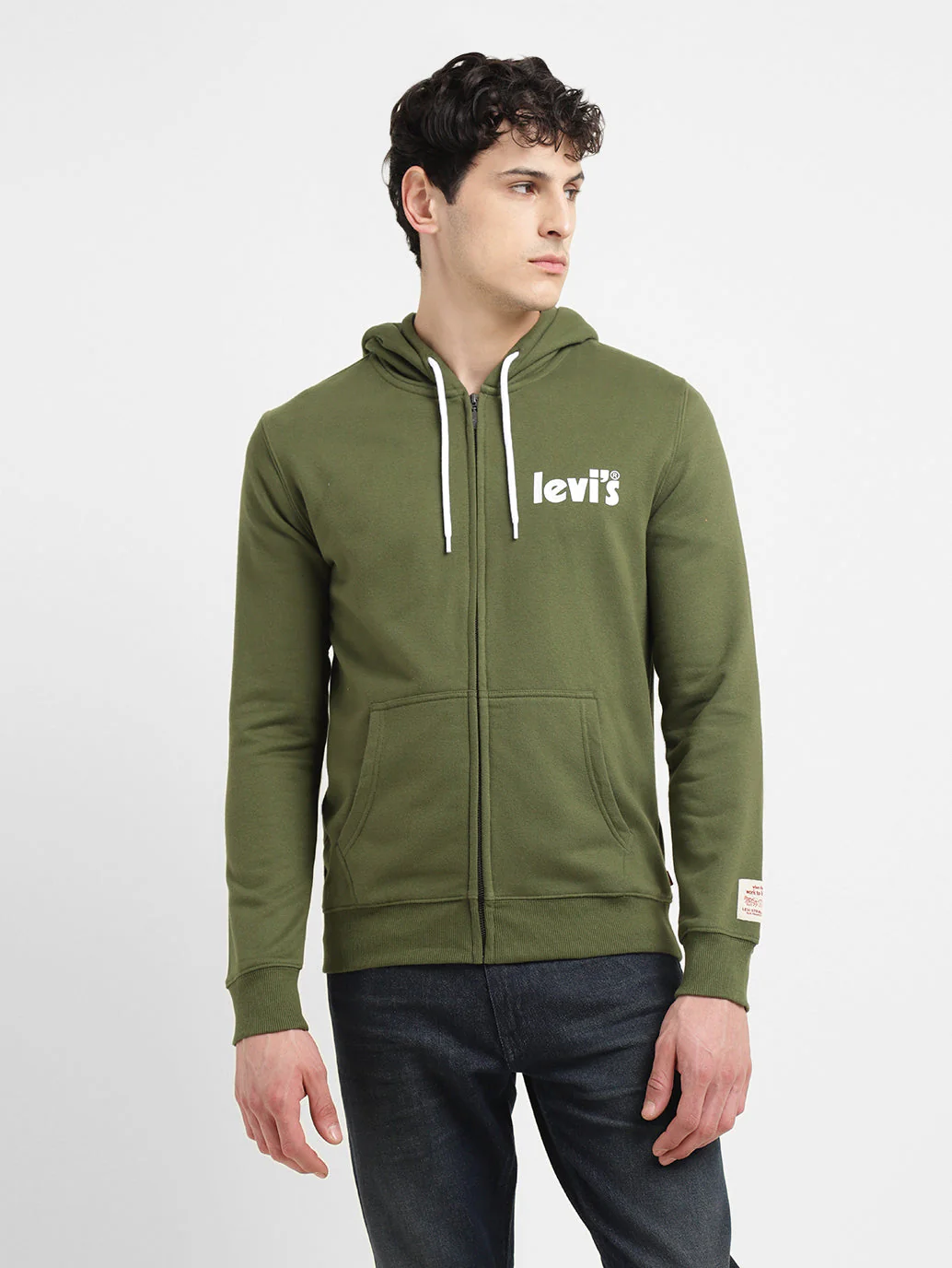 Men's Solid Green Hooded Sweatshirt - Image 2