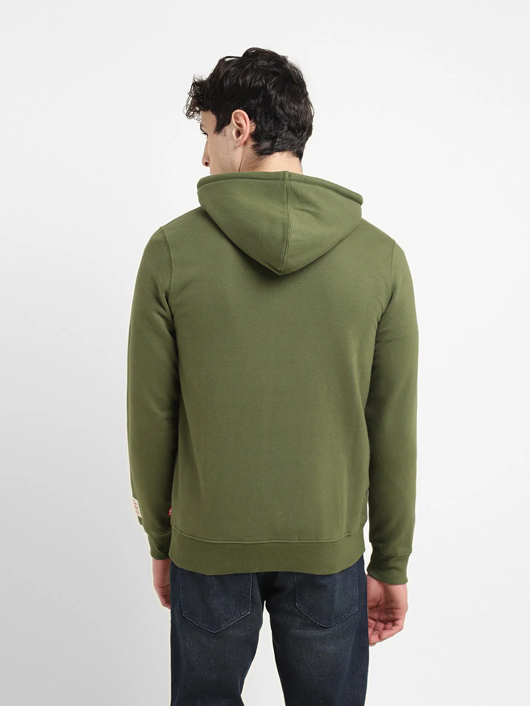 Men's Solid Green Hooded Sweatshirt - Image 3