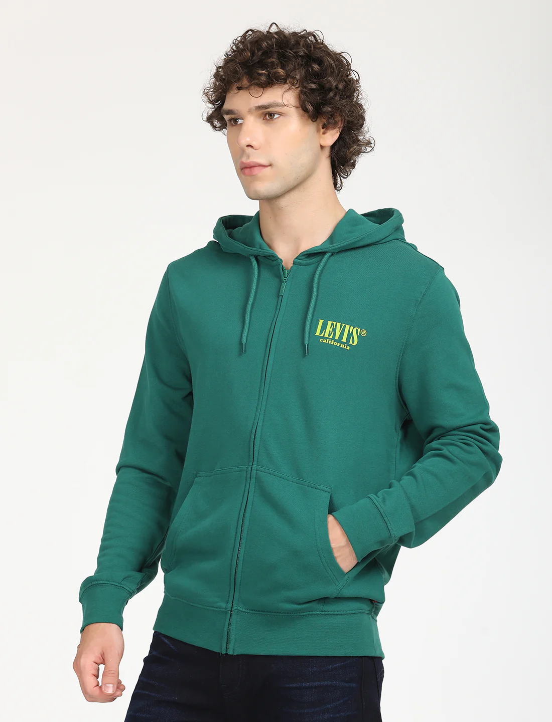 Men's Solid Green Hooded Sweatshirt - Image 4