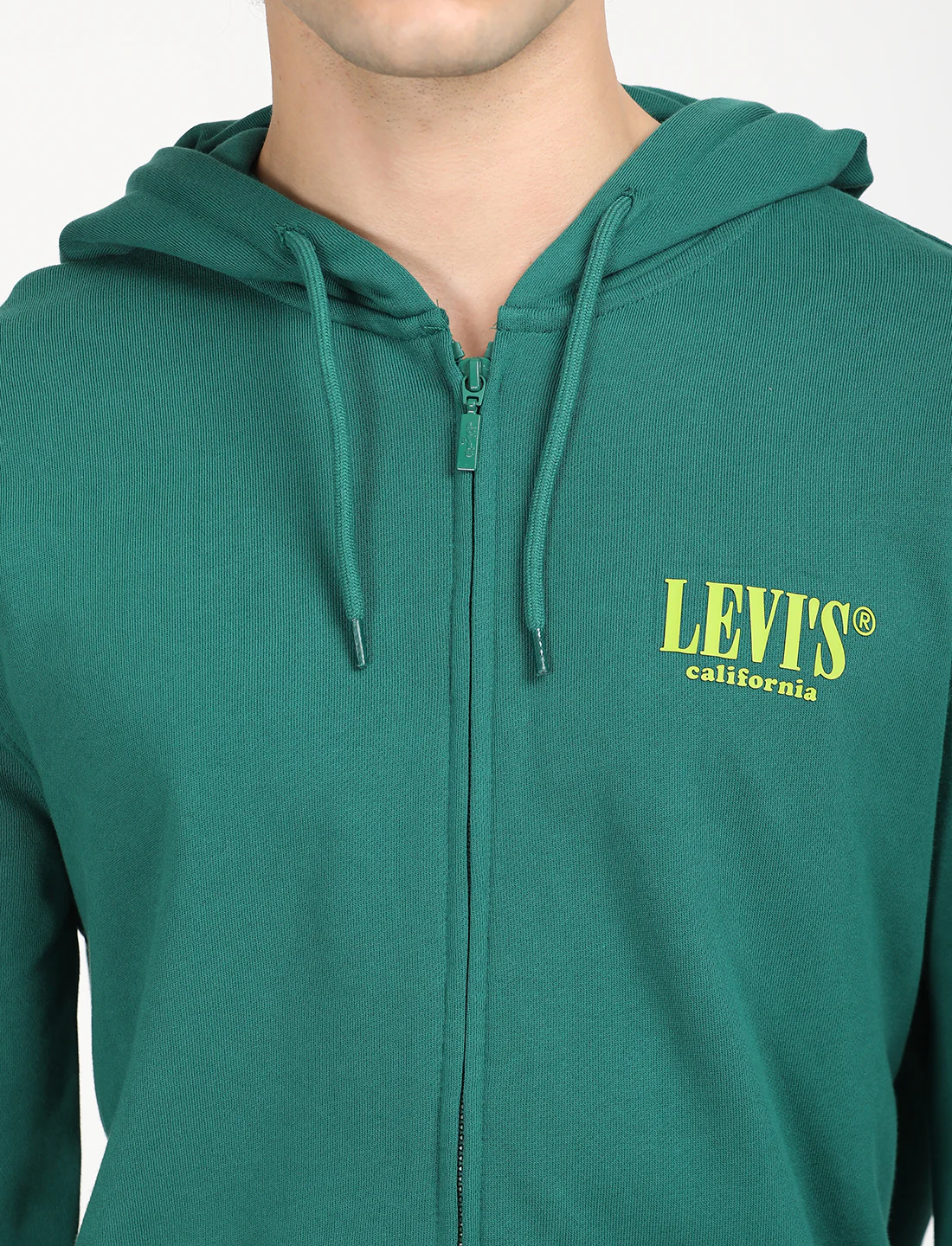 Men's Solid Green Hooded Sweatshirt - Image 6