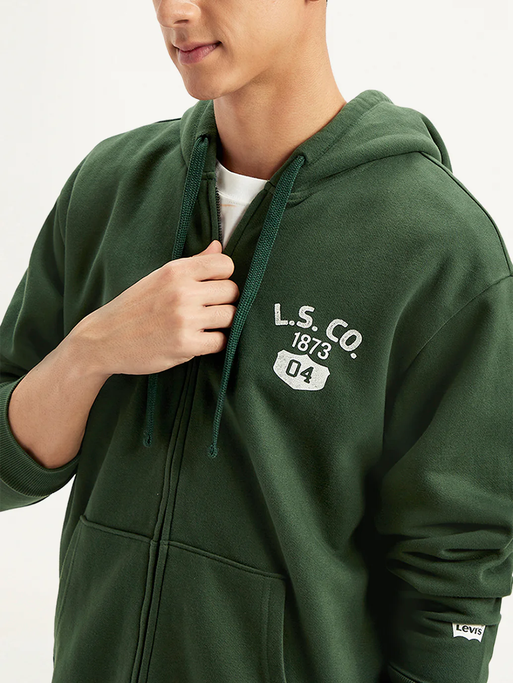 Men's Solid Green Hooded Sweatshirt - Image 4