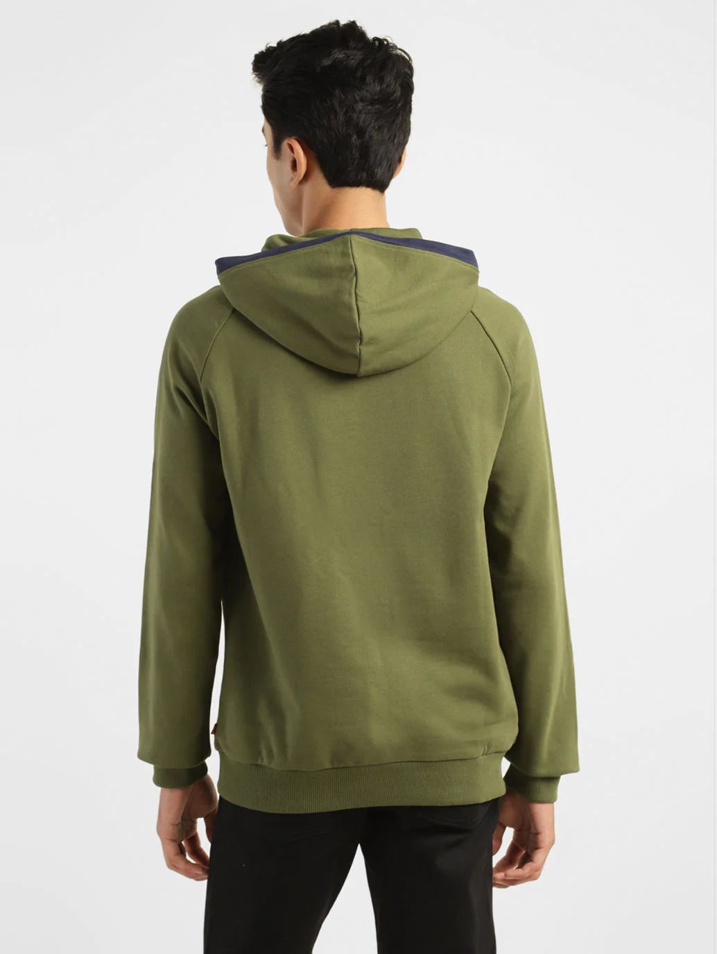 Men's Solid Green Hooded Sweatshirt - Image 3