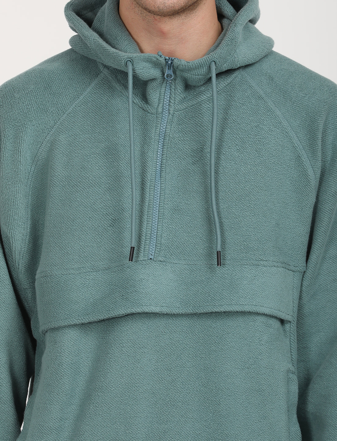 Men's Solid Green Hooded Sweatshirt - Image 4