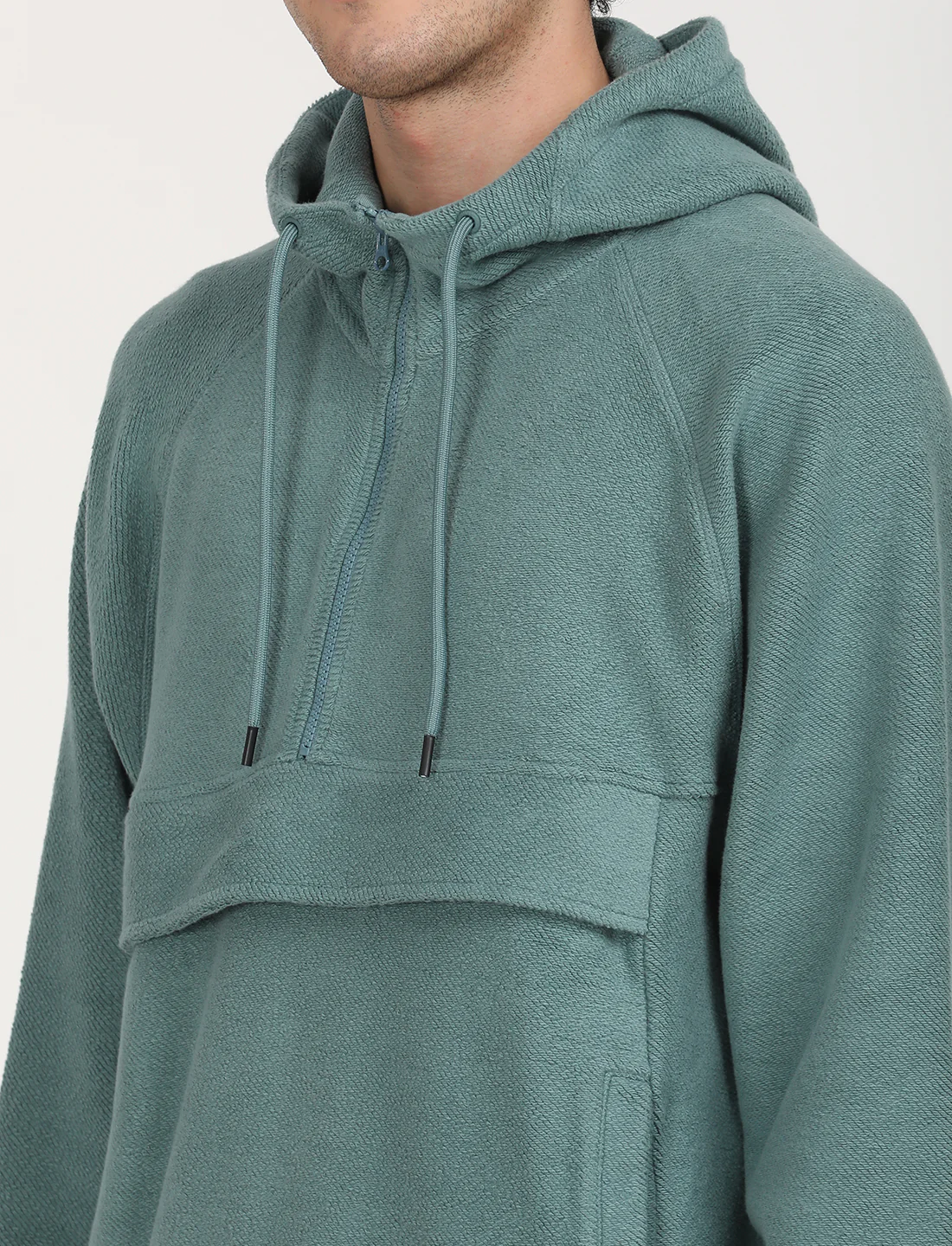 Men's Solid Green Hooded Sweatshirt - Image 5