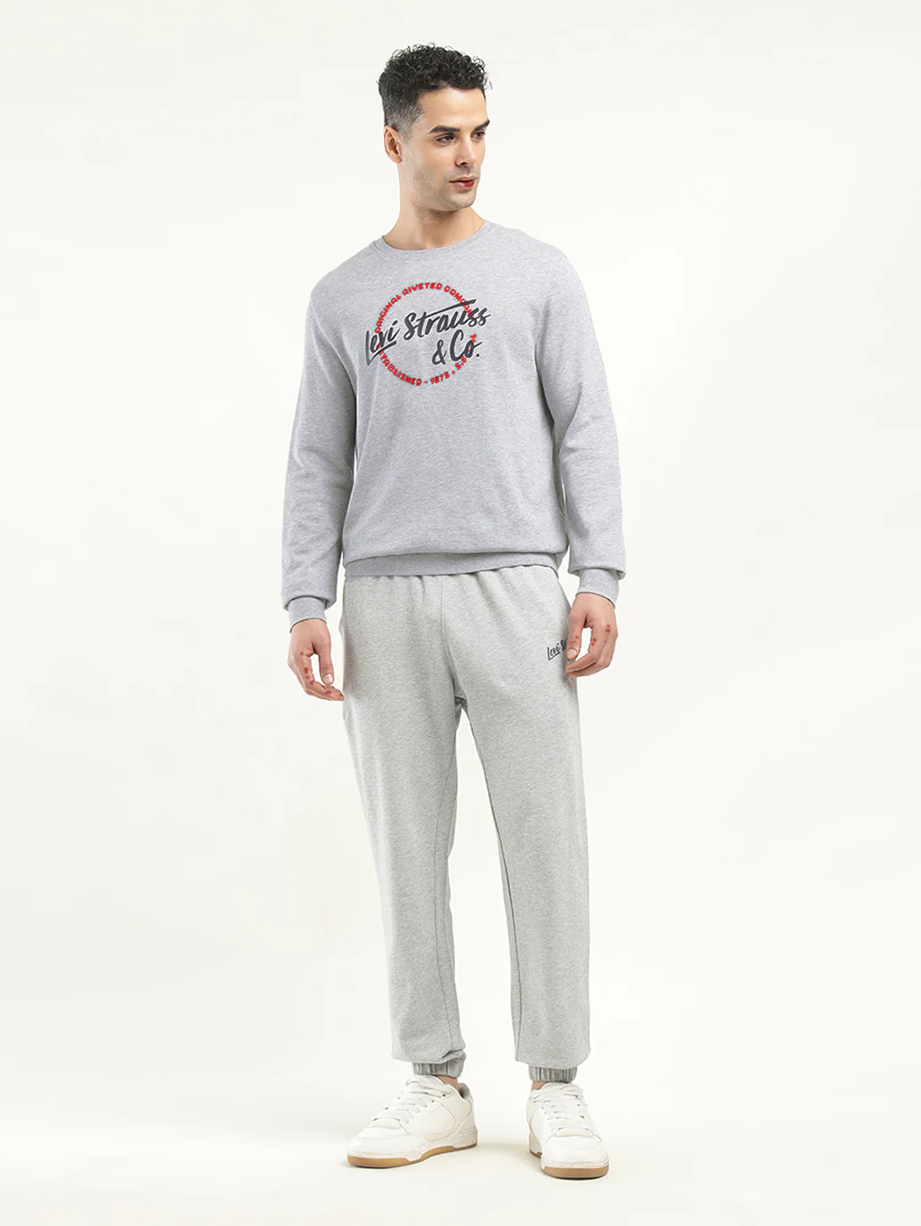 Men's Solid Grey Crew Neck Sweatshirt - Image 6