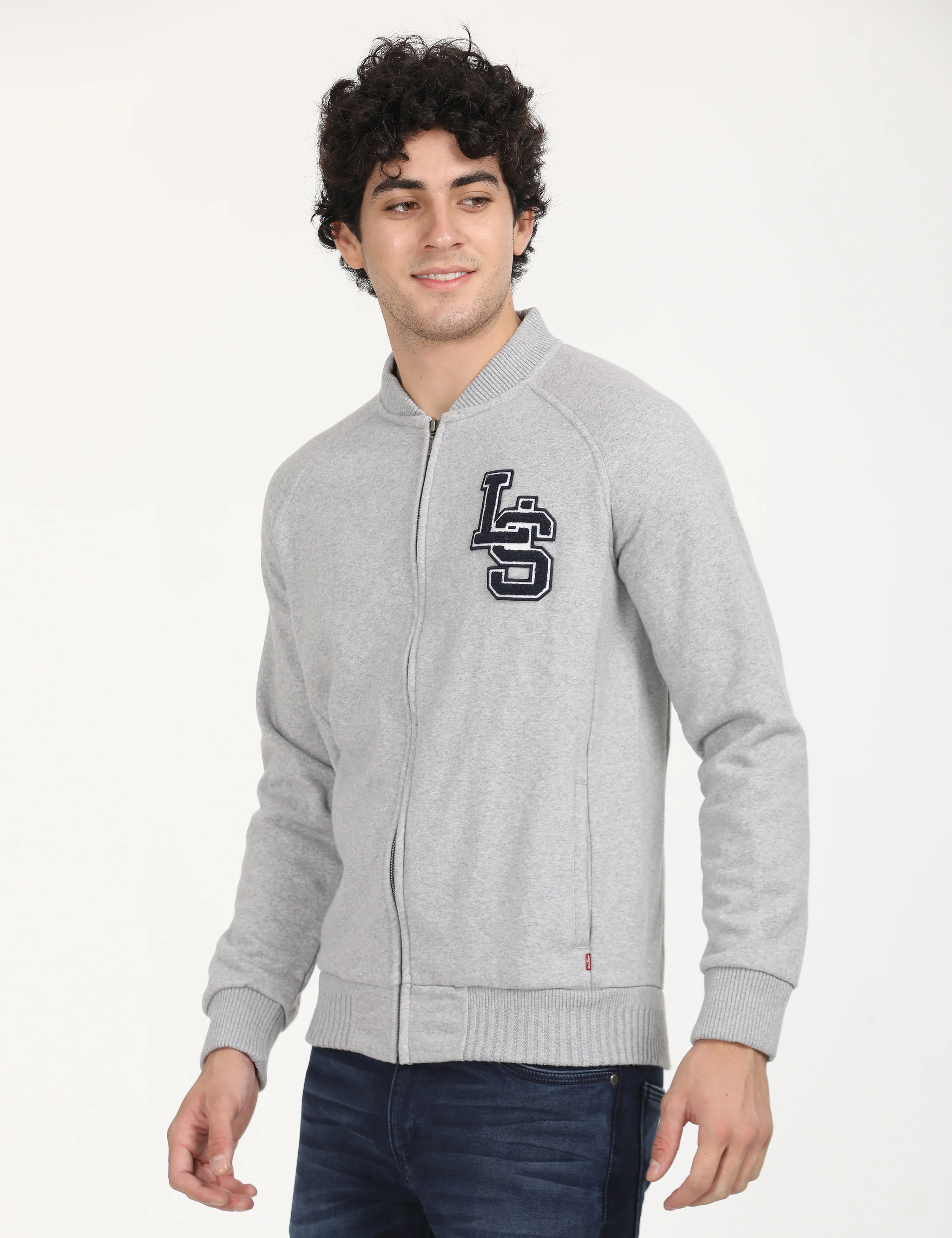 Men's Solid Grey Crew Neck Sweatshirt - Image 2