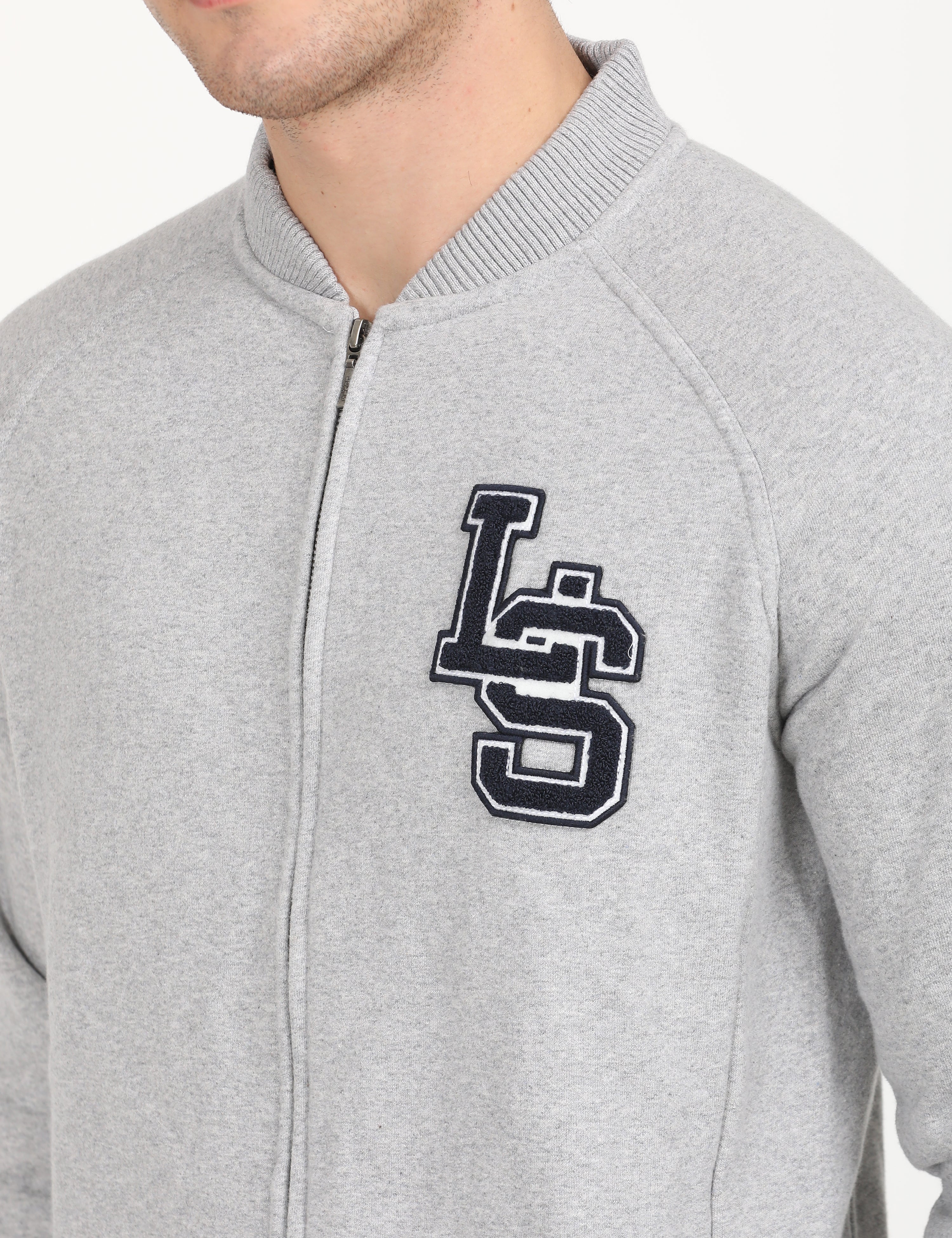 Men's Solid Grey Crew Neck Sweatshirt - Image 5