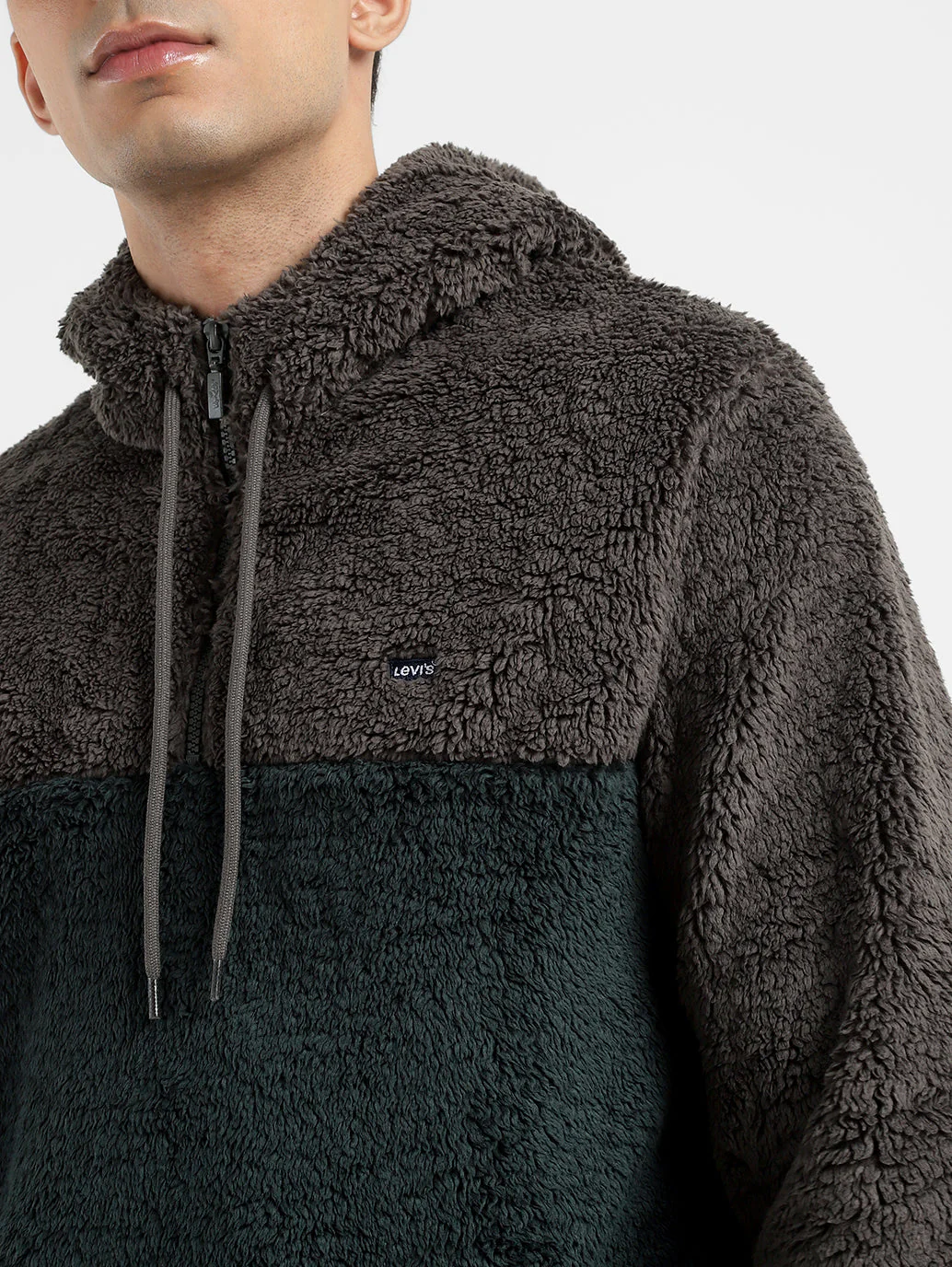 Men's Solid Grey Hooded Sweatshirt - Image 5