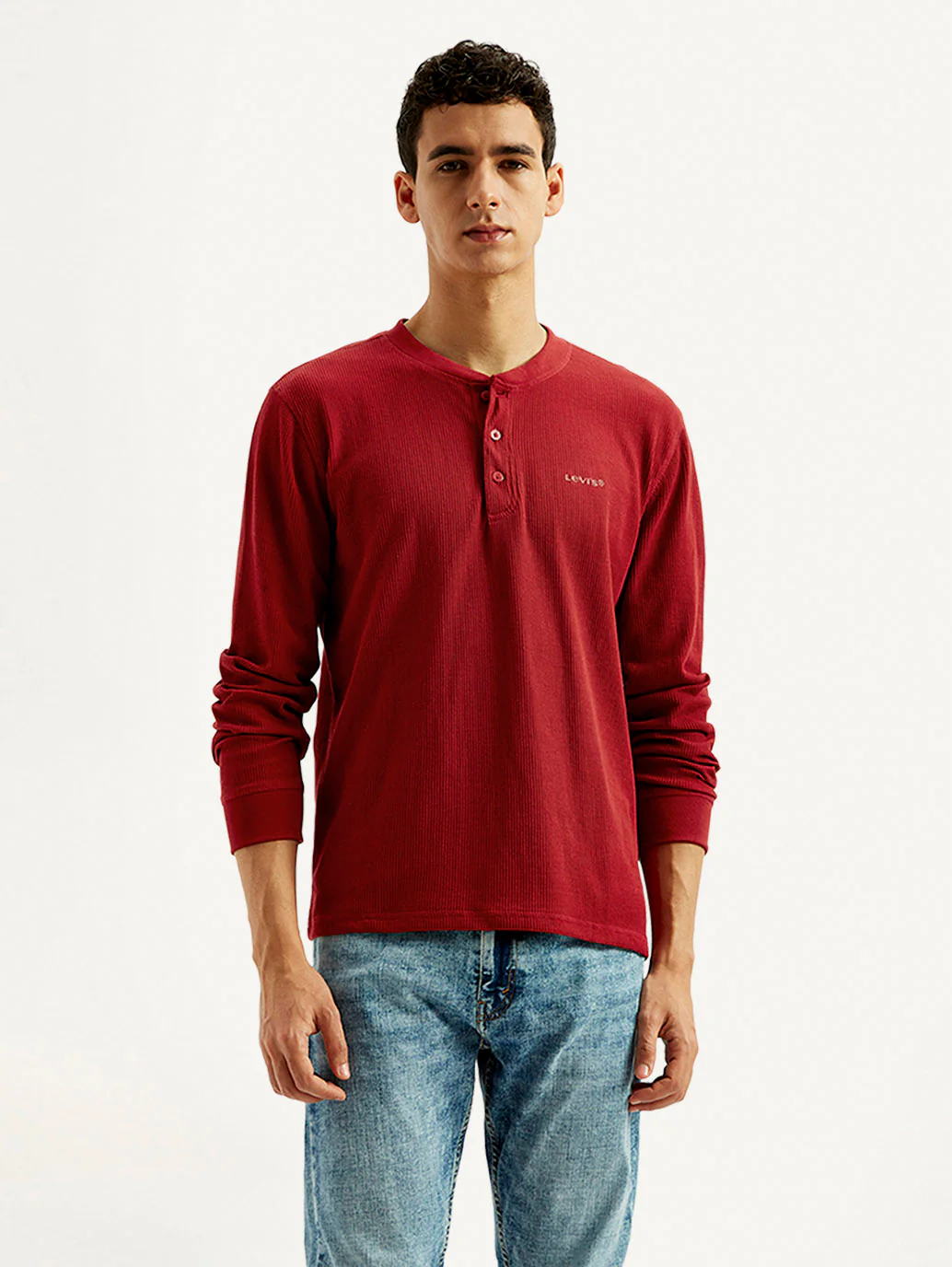 Men's Solid Henley Neck T-shirt - Image 2