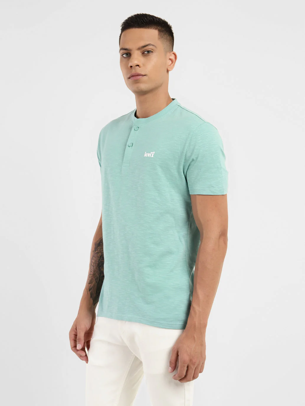 Men's Solid Henley Neck T-shirt - Image 4