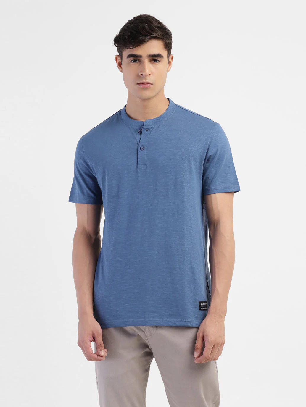 Men's Solid Henley Neck T-shirt - Image 2