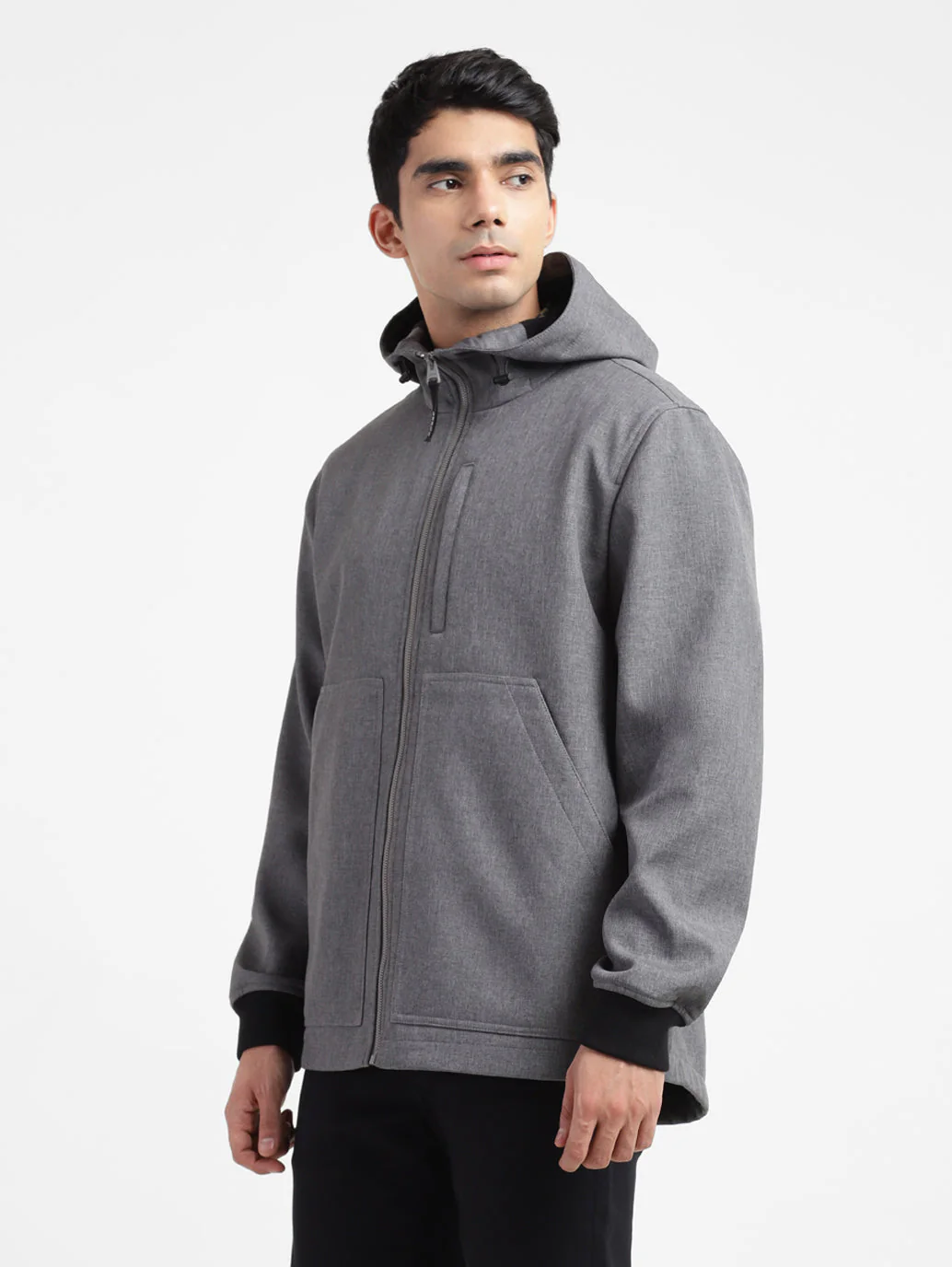 Men's Solid Hooded Tailored Jacket - Image 6