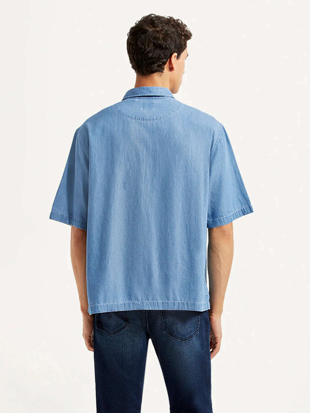 Men's Solid Indigo Boxy Shirt - Image 3