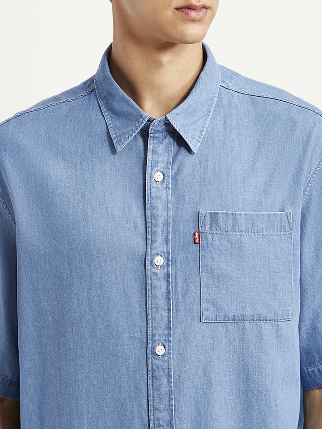 Men's Solid Indigo Boxy Shirt - Image 4