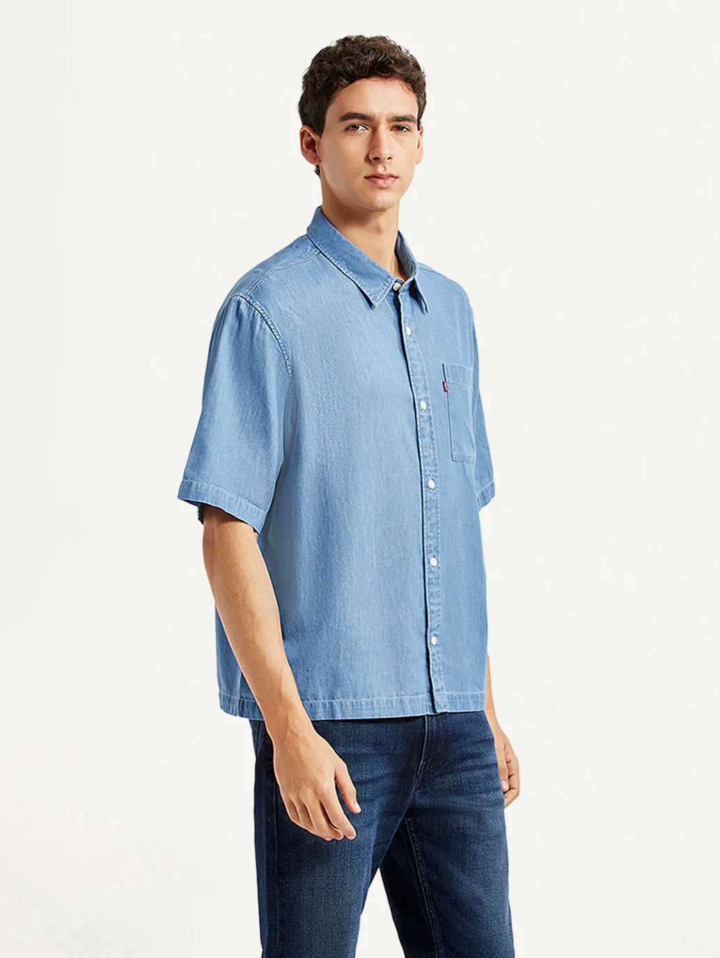 Men's Solid Indigo Boxy Shirt - Image 5