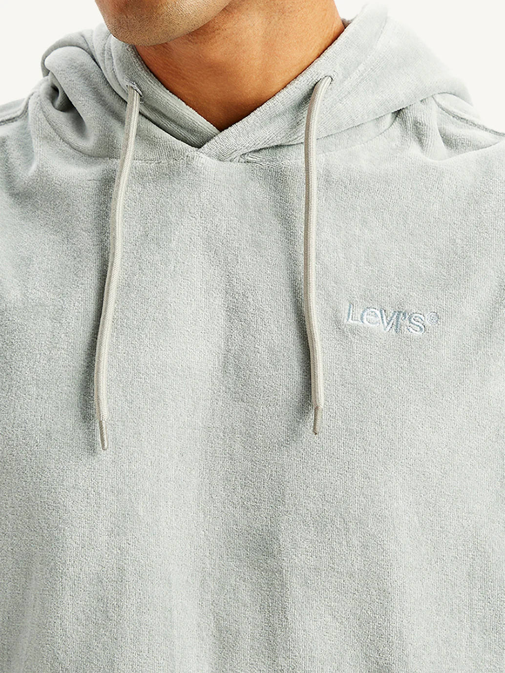 Men's Solid Light-Grey Hooded Sweatshirt - Image 4
