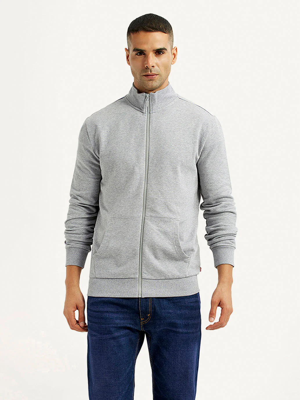 Men's Solid Light Grey Hooded Sweatshirt - Image 5