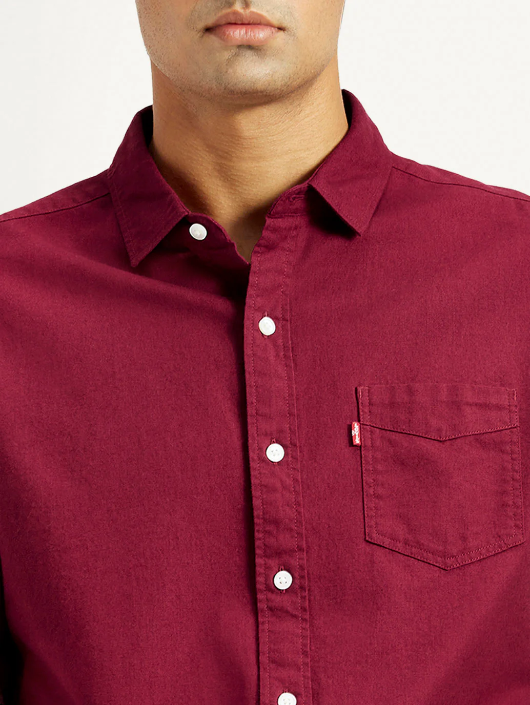 Men's Solid Maroon Slim Fit Shirt - Image 4