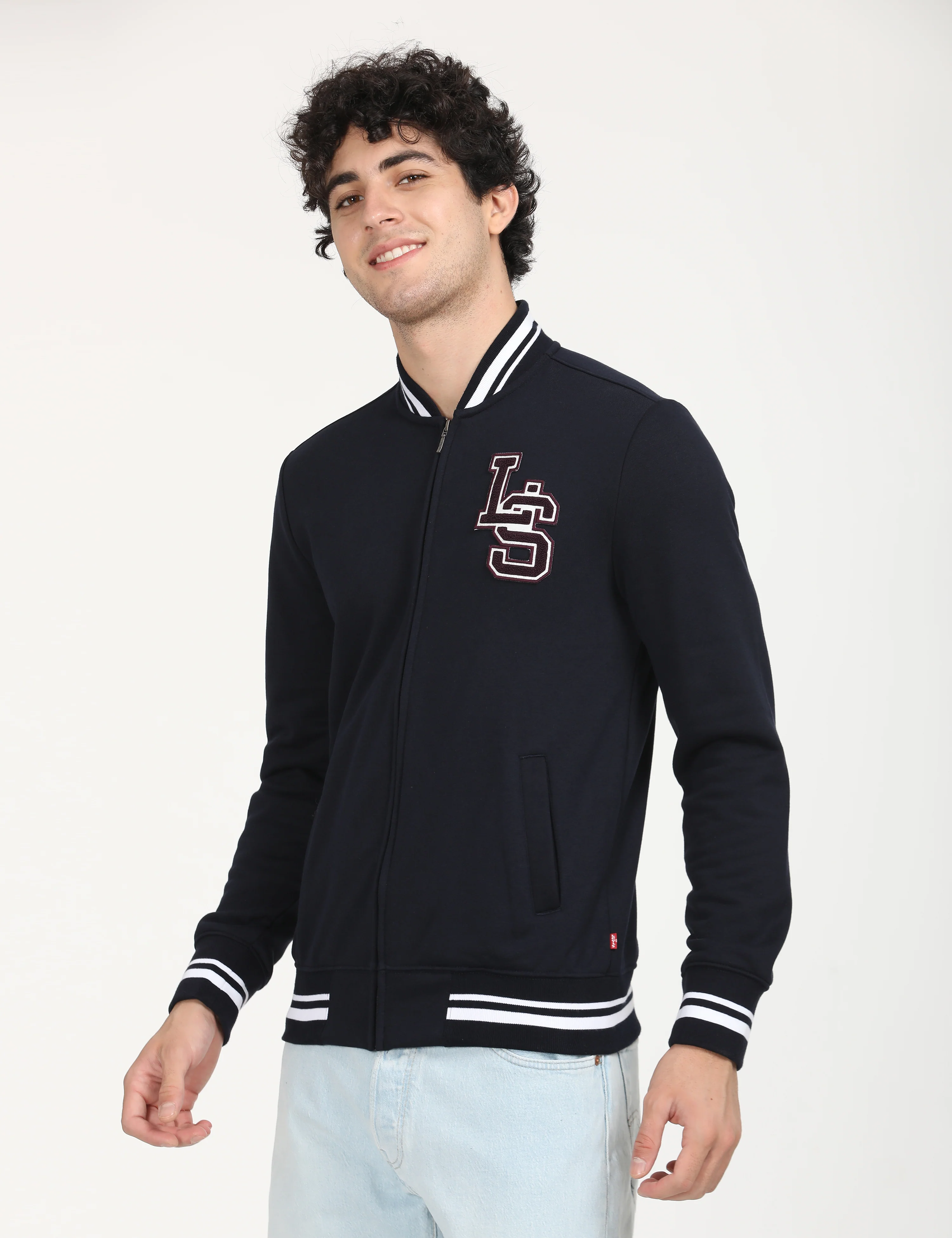 Men's Solid Navy Crew Neck Sweatshirt - Image 2
