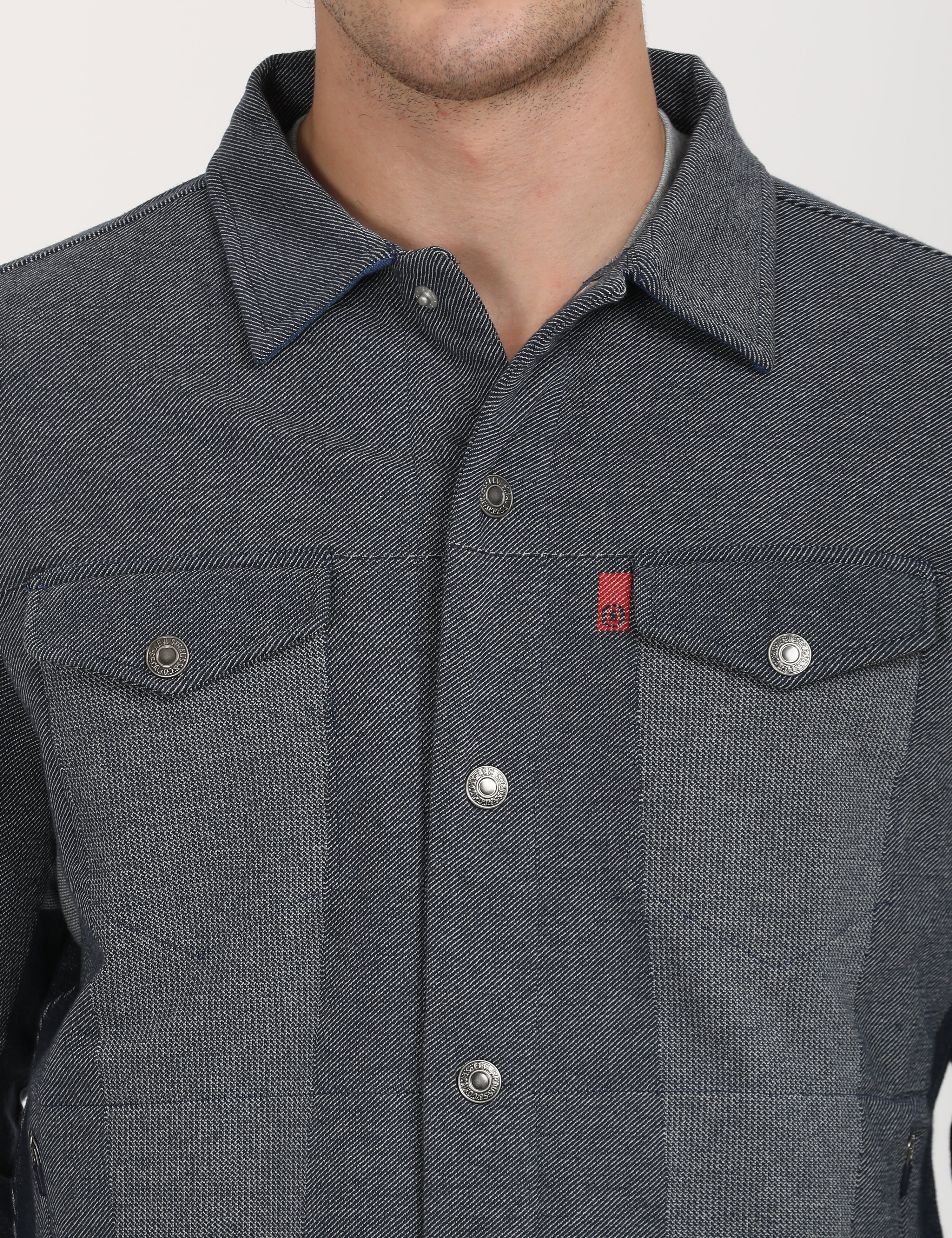 Men's Spread Collar Colorblock Jacket - Image 4