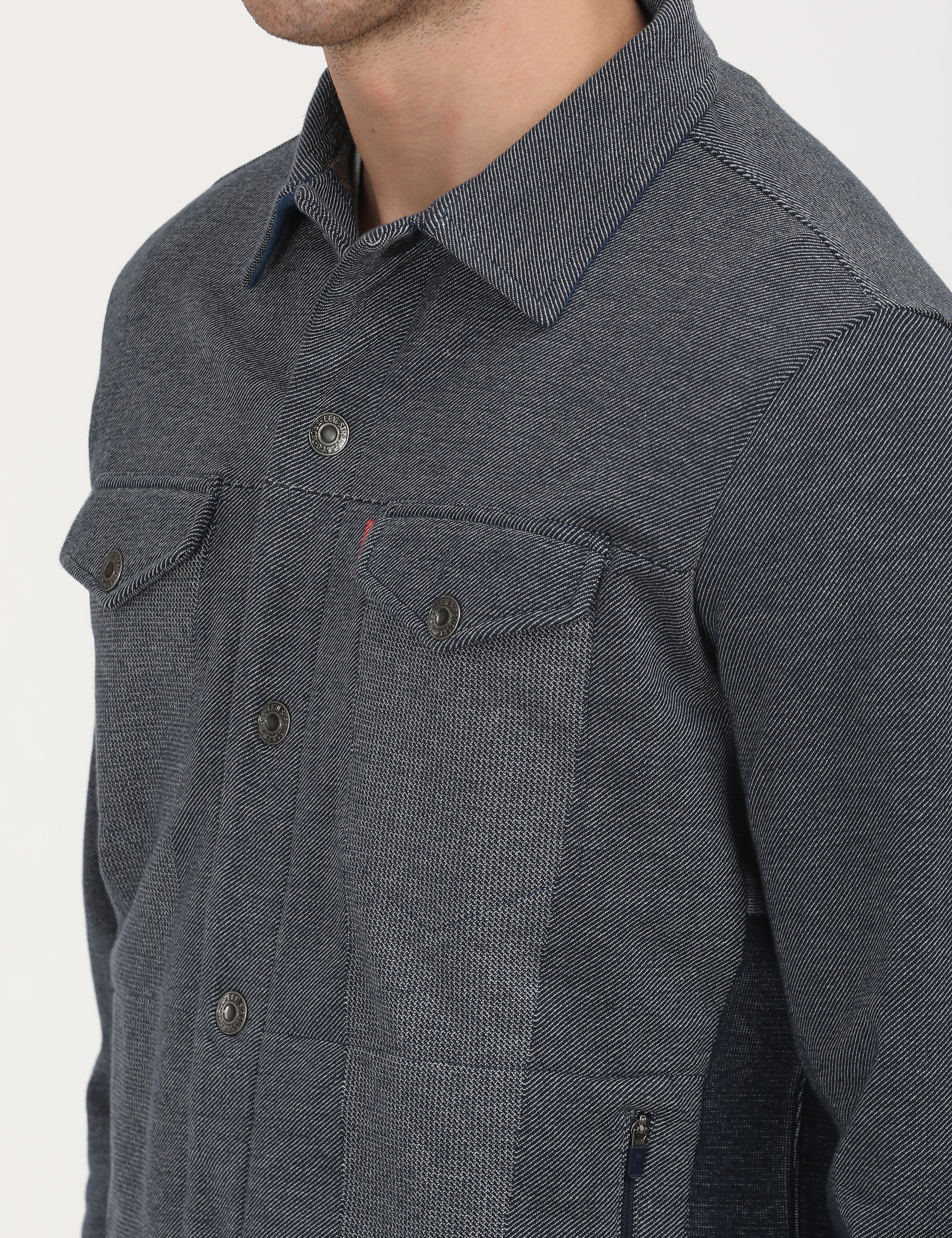 Men's Spread Collar Colorblock Jacket - Image 5