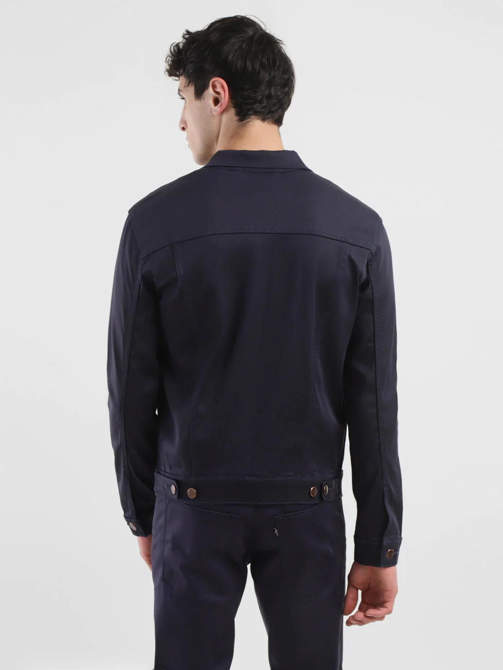 Men's Redloop Solid Navy Spread Collar Jackets - Image 3