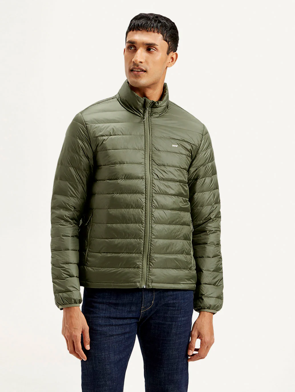 Men's Solid Olive Jacket - Image 2