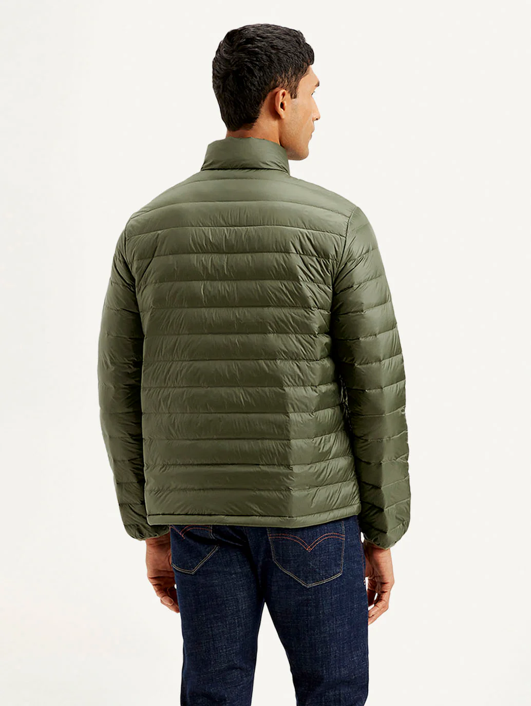 Men's Solid Olive Jacket - Image 3