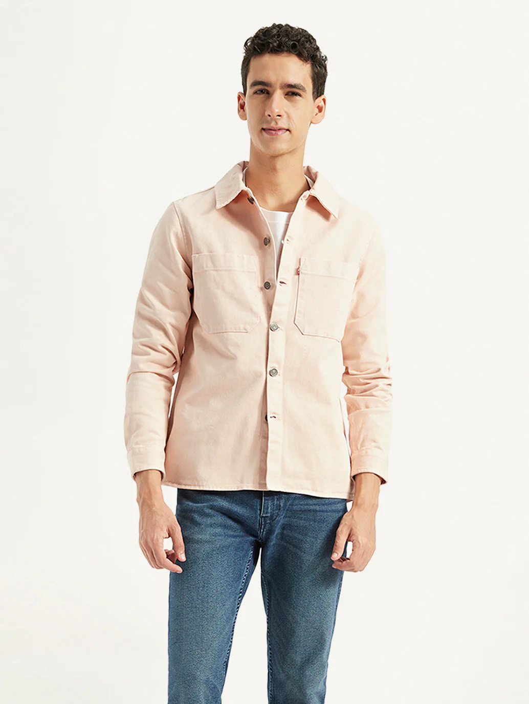 Men's Solid Dyed Spread Collar Jacket