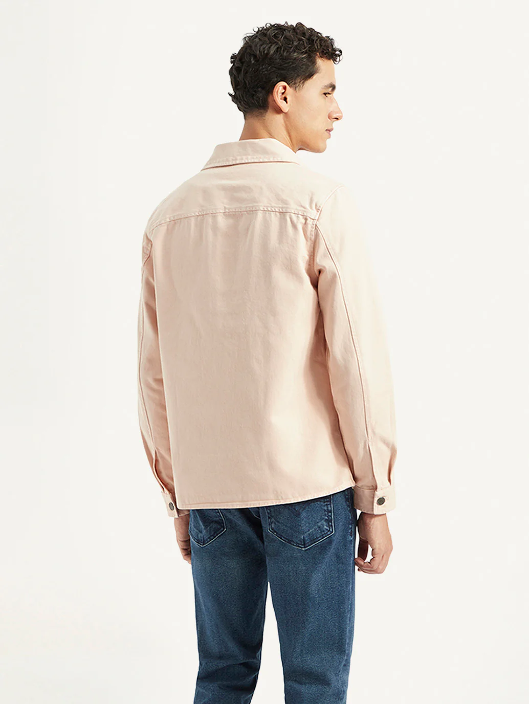 Men's Solid Dyed Spread Collar Jacket - Image 3