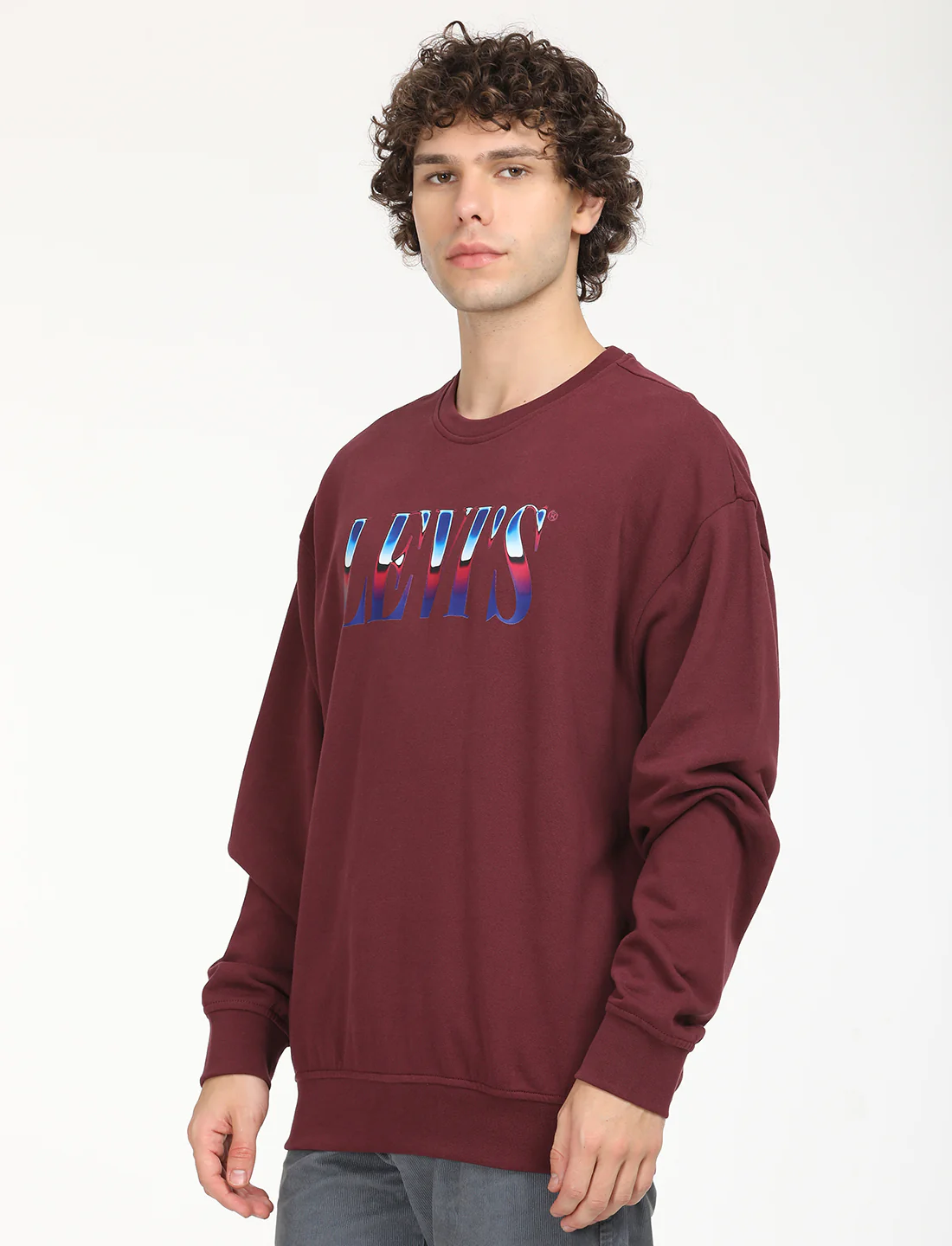 Men's Solid Crew Neck Sweatshirt - Image 2