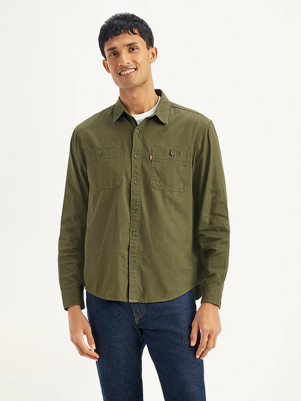 Men's Solid Slim Fit Denim Shirt - Image 3