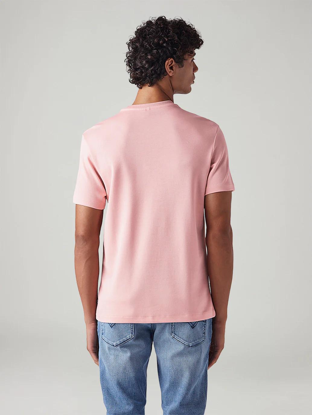 Men's Solid Regular Fit Interlock T-Shirt - Image 3
