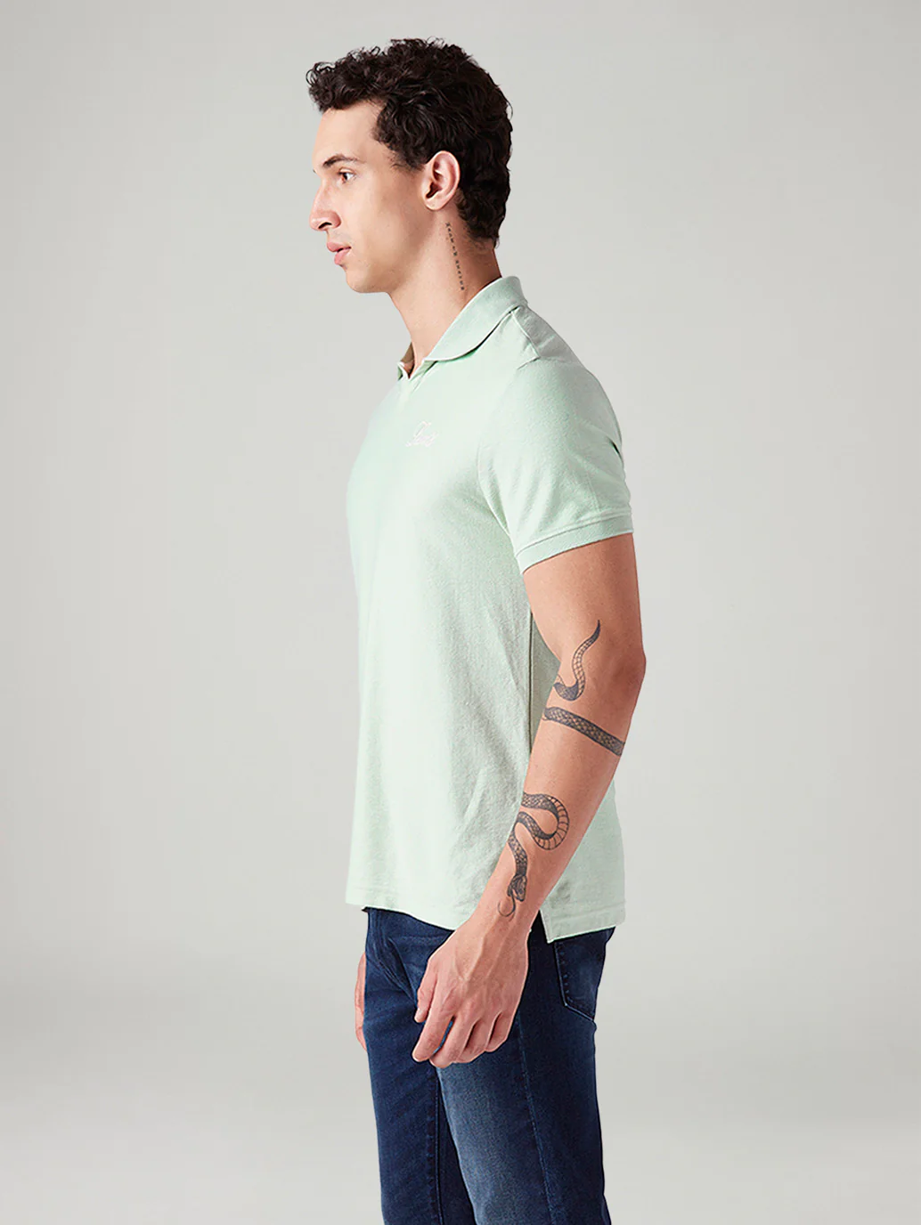Men's Solid Regular Fit Polo T-Shirt - Image 5
