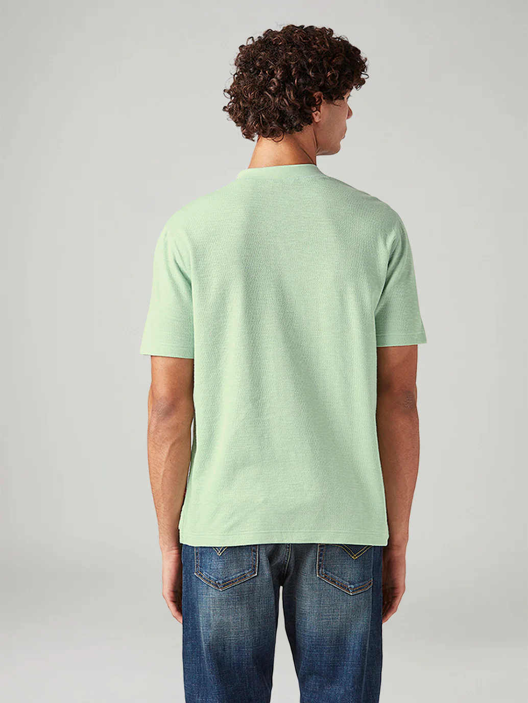 Men's Solid Regular Fit Ribbed T-Shirt - Image 3