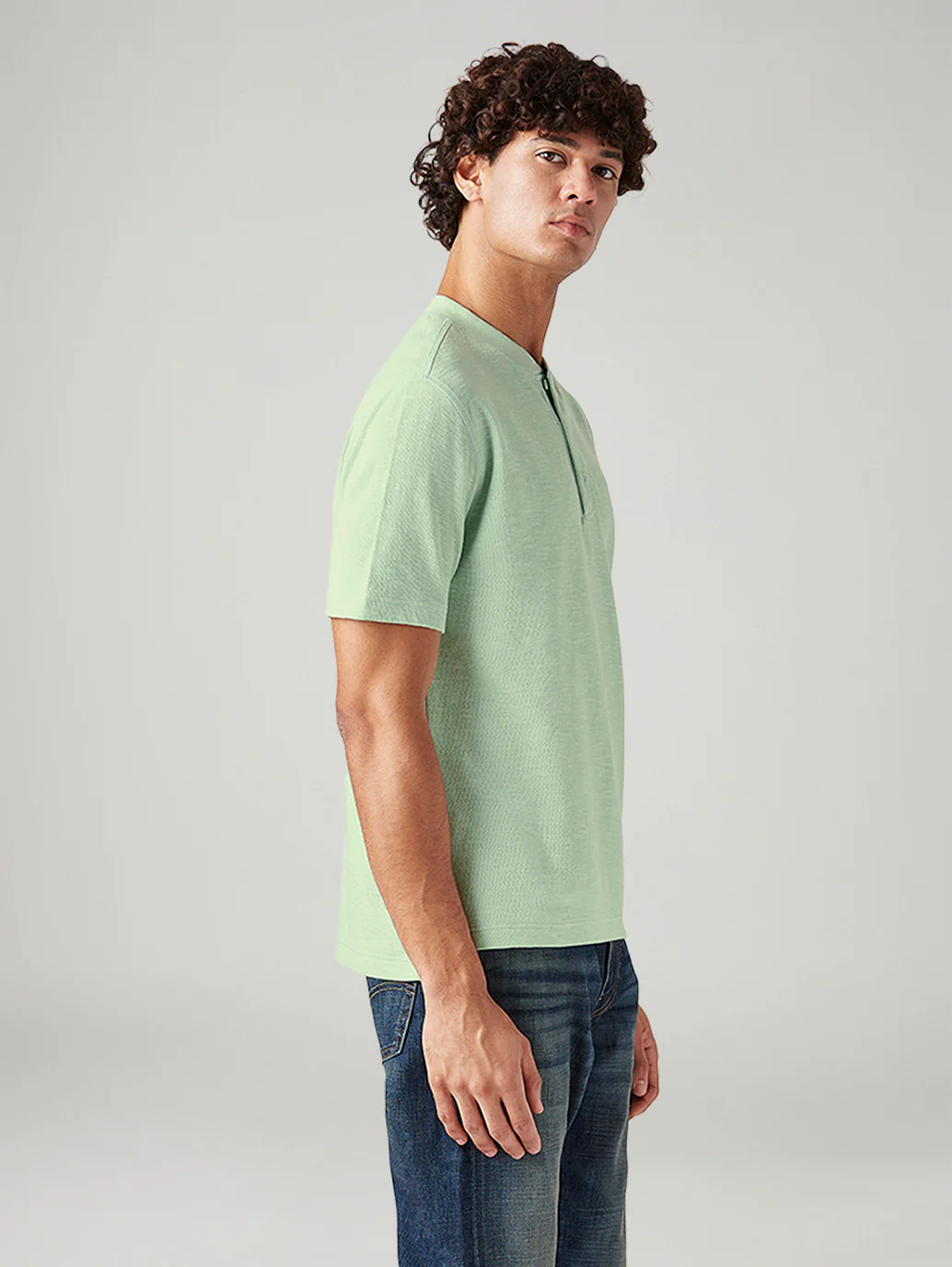 Men's Solid Regular Fit Ribbed T-Shirt - Image 5