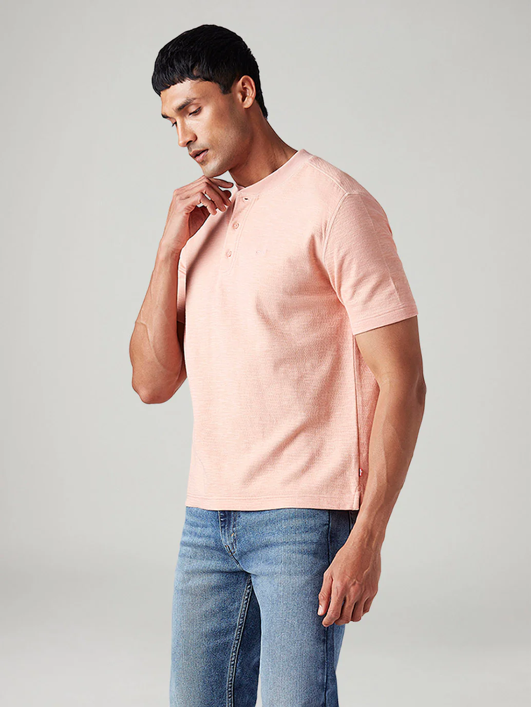 Men's Solid Regular Fit Ribbed T-Shirt - Image 3