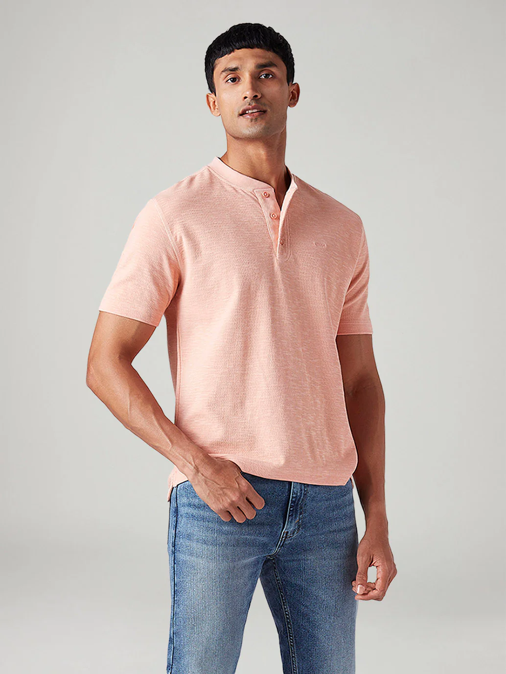 Men's Solid Regular Fit Ribbed T-Shirt - Image 5